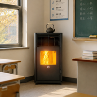 Poêle à granulés de bois intelligent WiFi 2026, double mode, chauffage à air chaud avec plaque de cuisson pour hôtel et bureau