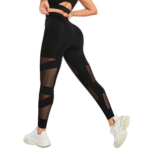 Vendita calda di moda a vita alta nero pantaloni Yoga Hip Lifting Fitness gambym <span class=keywords><strong>Leggings</strong></span> per lo sport - Product Image 2