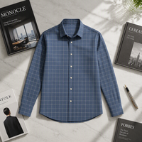 Chemise décontractée pour homme à rayures horizontales en popeline tricotée, manches longues, 100 % polyester, respirante, séchage rapide, automne, OEM ODM