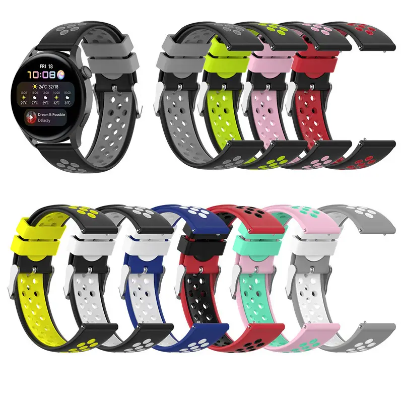 Newest 20mm 22mm Silicone Band for Samsung Galaxy Watch Active 2 Active 3 Gear S2 Watchband Bracelet Strap for Huami Amazfit bip