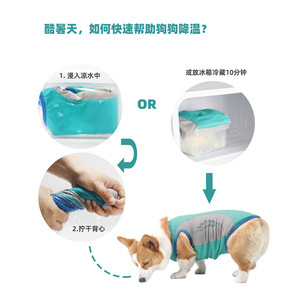 Chaleco Refrigerante para Mascotas, Color Azul Hielo, Ropa Transpirable de Verano para Corgis y Bulldogs Franceses - Product Image 5