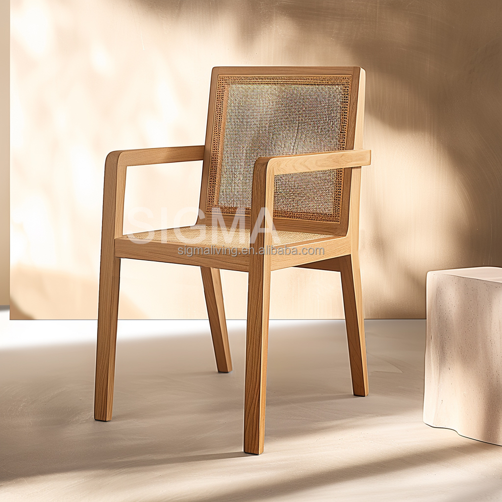 Luxury Solid Wood Patio Outdoor Teak Dining Chairs Garden Waterproof Teak Furniture Dining Chairs