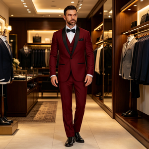 <strong>Men's</strong> Formal <strong>Suit</strong> European and American Three-Piece Business Casual <strong>Suit</strong> Plus Size Groomsmen Wedding Banquet <strong>Suit</strong> - Product Image 5