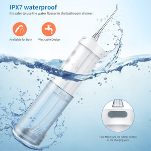 Irrigador bucal portátil de 230 ml con carga tipo C, impermeable IPX7, limpiador dental eléctrico para uso en casa y viajes. - Product Image 2
