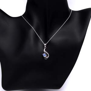 Collar con Colgante Ovalado de Piedra Lunar Arcoíris Natural para Mujer, Piedra de Nacimiento de Junio, Cristal Curativo, Diseño Delicado, Cadena de Ancla - Product Image 5