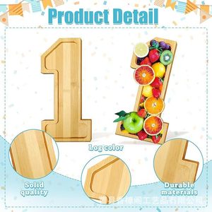 Bamboo Serving Tray Solid Wood Minimalist Design Party Dessert Bread Plate <b>Wooden</b> Tray - Product Image 3