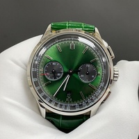Montre mécanique automatique de luxe pour homme, style designer, acier inoxydable, cadran vert, chronographe, montre sport, logo personnalisé OEM