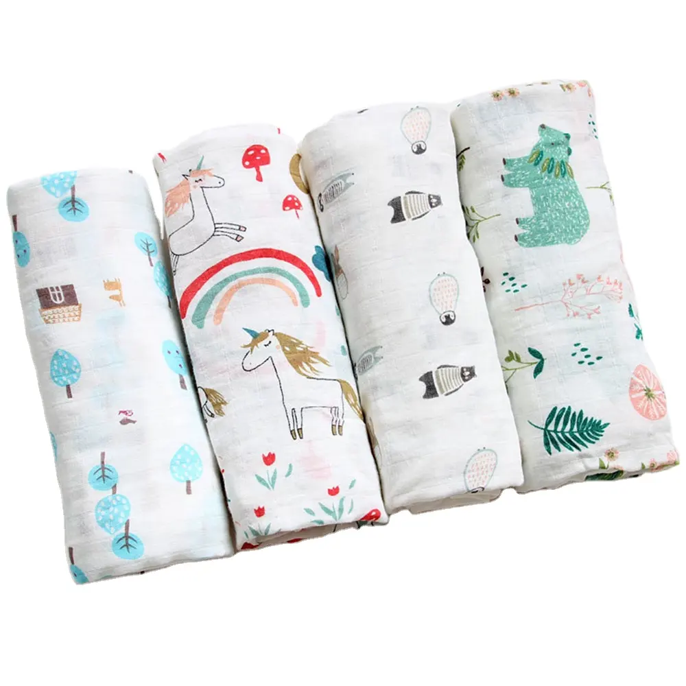 70% bambu 30% algodão dupla camada gaze, bebê bonito toalha para a primavera verão bebê swaddle envoltório infantil carrinho de bebê capa