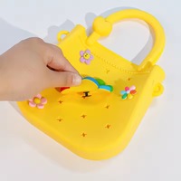 Tas Anak DIY dengan Kancing, Tas Tangan Silikon Tahan Air, Tas Penyimpanan untuk Perjalanan Luar Ruangan dan Berenang, Tas Selempang Anak