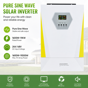 อินเวอร์เตอร์พลังงานแสงอาทิตย์ไฮบริด11KW 6.2kw 3.6kw 3kW ac/dc MPPT 24V 48V เพียวไซน์เวฟเรนจ์อินเวอร์เตอร์พลังงานแสงอาทิตย์เฟสเดียวประสิทธิภาพ97% - Product Image 5