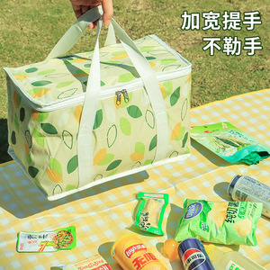 Bolsa Térmica Aislada con Diseño a Cuadros, 20L, Gran Capacidad, Portátil, para Picnic, Almacenamiento, Uso en Exteriores - Product Image 2