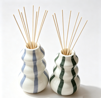 Diffuseur de parfum d'ambiance en céramique personnalisé, forme de gourde rayée, pour huiles essentielles, décoration aromathérapie