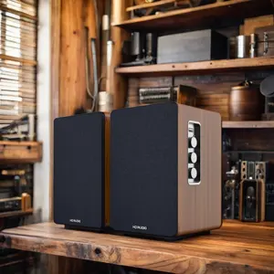 New Design 3-Way HIFI Super Bass Bookshelf Speaker System With 60W Tube Amplifier Wood Bookshelf Speaker