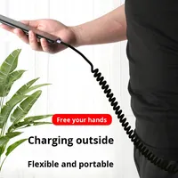 Câble de données USB 3.0 Type-C BJC à coudure coudée, charge super rapide 3A, chargeur de voiture rétractable 3-en-1 en TPE pour téléphone portable