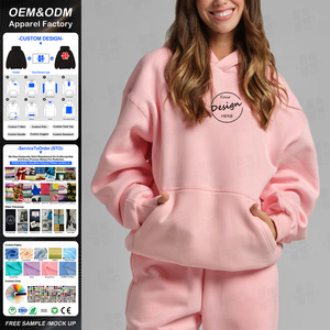 Sweat à capuche de haute qualité en molleton de coton épais, coupe oversize, style streetwear, avec logo brodé personnalisé, pour femmes, en gros - Product Image 1