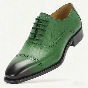 Men's Genuine Leather Oxfords Pointed Toe Lace-up Dress <b>Shoes</b> <b>Height</b> <b>Increasing</b> All Seasons Office Career Style - Product Image 2