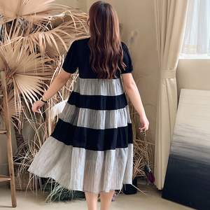 เดรสทรงเอไลน์ Runqi N8721 สีสันตัดกัน คอปก แขนสั้น ไซส์ใหญ่ สไตล์ลำลองสำหรับผู้หญิง ใส่ได้ทุกวัน - Product Image 5