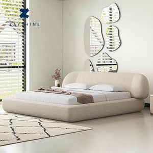 Zayshine Nordic Luxo Moderno Tamanho Grande Branco Linho Quarto Principal Cama 1.5 1.8 Metros Modular Villa Designer Duplo Macio Cama - Product Image 1