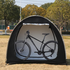 Abri de vélo extérieur imperméable, résistant au soleil et au vent, double porte, en tissu Oxford 210D et fibre de verre, pour une seule personne, toutes saisons - Product Image 2