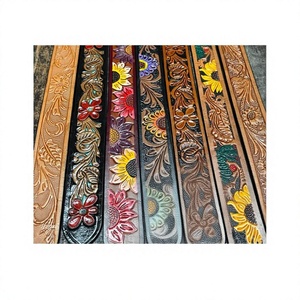 Custom Square Design Vintage Cow Hide Leather <b>Belts</b> Steel Buckle Waterproof Eco-Friendly 38CM Width Men's <b>Accessories</b> - Product Image 1