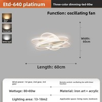Ventilateur de plafond moderne en acrylique avec moteur AC, lumière LED, télécommande, 6 vitesses, tricolore, pour chambre à coucher (vente en gros)