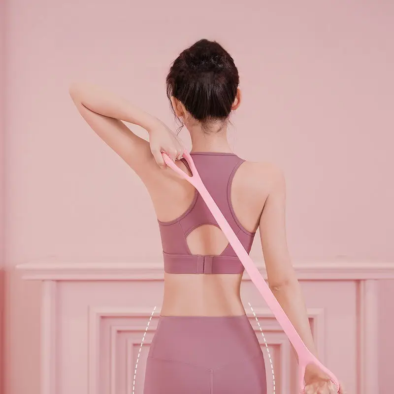 Allenamento a casa fitness elastico yoga fasce regolabili cintura yoga in silicone stretching strap resistance yoga band