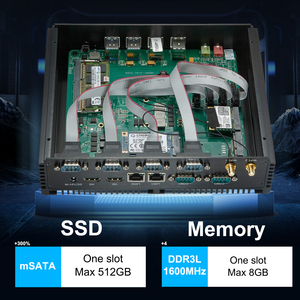 Mini PC sin ventilador KINGDEL <span class=keywords><strong>i5</strong></span> 4200U/<span class=keywords><strong>4210U</strong></span>/4260U 8GB+256GB SSD 6COM 2LAN PC Industrial - Product Image 2