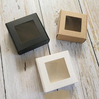 Kraft blanc noir fenêtre de faveur de mariage fête d'anniversaire boîtes cadeaux bonbons chocolat macaron biscuit