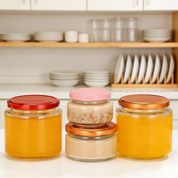 Grand bocal de conservation alimentaire en verre vide de 220 ml et 280 ml avec couvercle hermétique pour cuisine, confiture, miel, conteneur alimentaire, stockage quotidien, qualité alimentaire