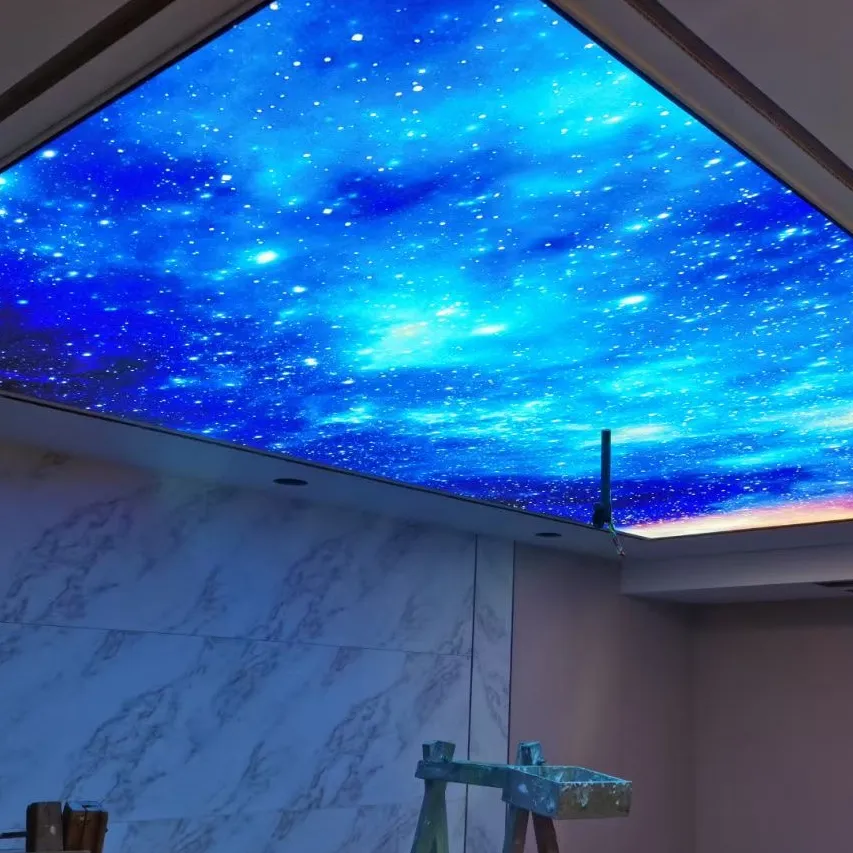 ZHIHAI Bahan Langit-langit untuk Dekorasi Kantor, Film Langit-langit Pvc Lembut 3d Motif Bintang Ruang Angkasa dengan Planet