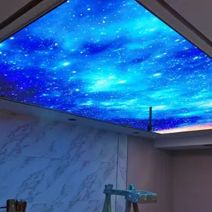 ZHIHAI ceiling material for office decoration with planet space stars print 3d soft pvc ceiling film