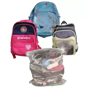 Bolsas de plástico de cuero a granel para niños, bolsos escolares de marca japonesa, 1 tonelada, segunda mano, venta al por mayor