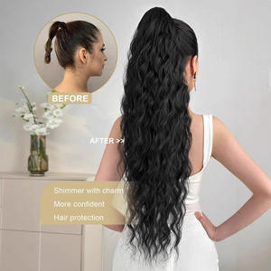 วิกผมยี่ห้ออเมริกันยุโรป หางม้า 26 นิ้ว ความหนาแน่นสูง เส้นใยคาเนคาลอน สำหรับต่อผมผู้หญิง - Product Image 5