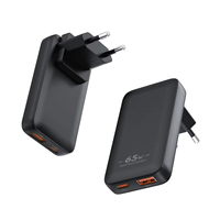 Nuevo Cargador Rápido para Teléfono Móvil, Adaptador de Cargador de Pared con Enchufe Plegable y Reemplazable, Cargador USB Tipo C de 65 W, Cargador Gan