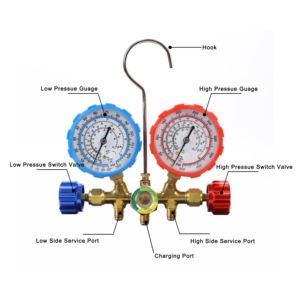 C305 Alta Qualidade Ar Condicionado Refrigeração <span class=keywords><strong>Manifold</strong></span> Gauge Set Vista Vidro Incluindo R134 R410a R22 <span class=keywords><strong>R407c</strong></span> Manômetros - Product Image 3