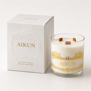 AIKUN OEM ODM - Juego de Velas Aromáticas de Cera de Soja Natural Premium en Vaso de Vidrio, Velas Aromáticas Hechas a Mano de Lujo para Decoración del Hogar - Product Image 2