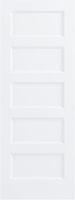 Puerta Interior de Madera Estilo Shaker 30x80, Blanca Preimpregnada, Puerta Shaker de 5 Paneles para Proyectos de Viviendas y Apartamentos Americanos
