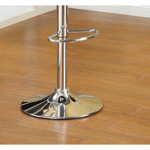 DB Simple Design Black Faux Leather Taburetes de Isla de cocina de altura ajustable Juego de 2 muebles de comedor de PVC con base cromada - Product Image 3