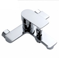 Robinet de douche monocommande noir en alliage de zinc poli à deux trous, design moderne de haute qualité, avec valve en céramique, pour montage sur plan, OEM/ODM