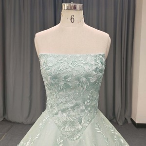 Robes de Quinceañera Lsany237 vert menthe moderne, épaules dénudées, appliques florales, dentelle, antistatiques, pour fête des 15 ans des jeunes filles - Product Image 5
