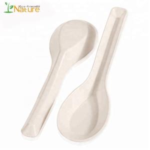 120MM cubiertos desechables <span class=keywords><strong>chino</strong></span> desechables biodegradables almidón de maíz sopa cuchara - Product Image 1