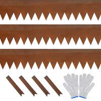 Borde Metálico para Jardín 	 Bordes de Acero Corten para Jardinería, Césped y Decoración de Jardín