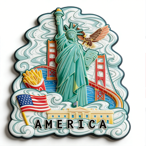 Imanes Promocionales Personalizables de Madera con Diseño del Puente Golden Gate, Recuerdos de Ciudades y Países de América y Europa - Product Image 2