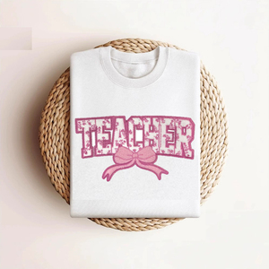2025 Popular Nuevo Día del maestro parche de diseñador grande personalizado Chenille bordado brillo arco parches transferencia de calor para ropa - Product Image 2