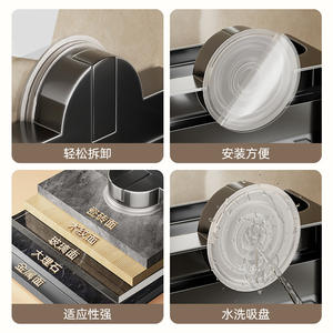 Support mural rectangulaire en acier inoxydable pour savon, auto-drainant, sans perçage, pour rangement de salle de bain - Product Image 4