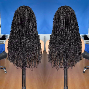 Perruques sans colle prêtes à porter 100 % cheveux humains, pré-épilées, pré-coupées, noires naturelles, bouclées crépues, perruque frontale en dentelle HD 13x4, vente en gros - Product Image 1