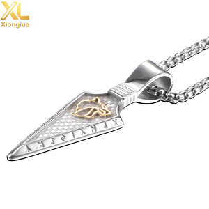 Collar de Joyería para Hombre, Nuevo, Chapado en Oro Negro, Colgante Ojo de Horus, Punta de Lanza Ankh, Flecha de Acero Inoxidable, Collar Masculino - Product Image 1