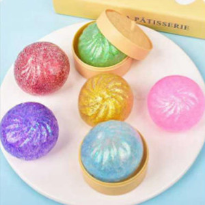 En gros : Jouet Squishy sensoriel anti-stress coloré, en forme de boulette de maltose scintillante, type Baozi, en boîte mystère - Product Image 3
