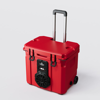 Glacière isotherme portable 35L en PE avec haut-parleur et poignée à corde