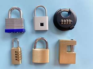 Fabriek Direct Messing Gelamineerd Pistool Slot Schijf Combinatie Vingerafdruk Hangslot Met Sleutel Ontgrendeling Manier Voor Verschillende Soorten Deuren - Product Image 2